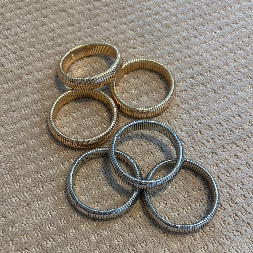 Elegant Gold and Silver Bangle Collection